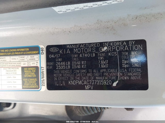 KIA Sportage Lx 2018 KNDPMCAC7J7315920 Image 9