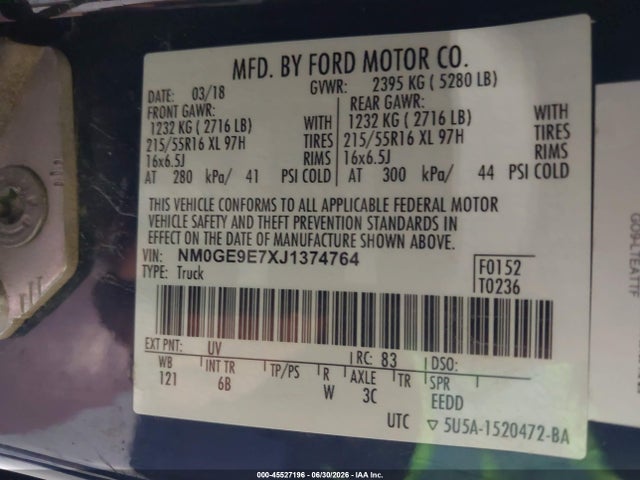 Ford Transit Connect Xl 2018 NM0GE9E7XJ1374764 Image 9
