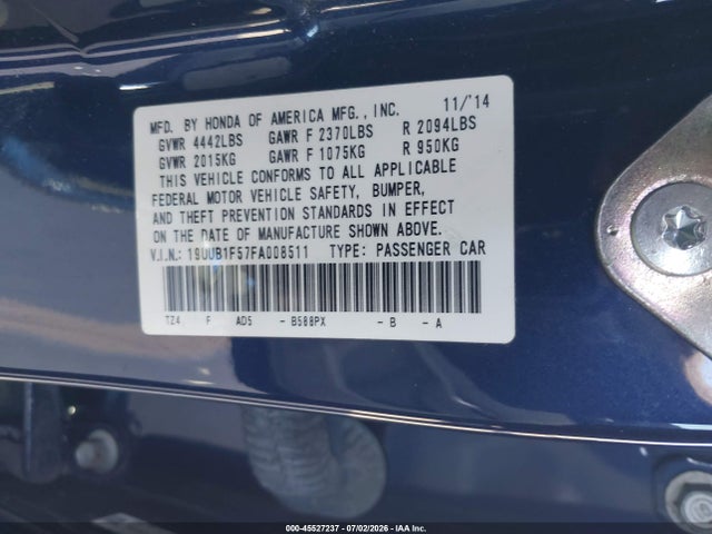 Acura TLX TECH 2015 19UUB1F57FA008511 Image 9