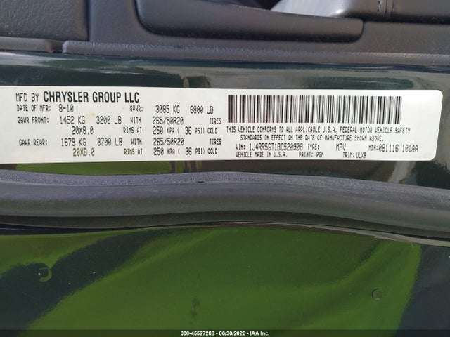 Продажа на аукционе авто 2011 Jeep Grand Cherokee Limited, vin: 1J4RR5GT1BC520908, номер лота: 45527288
