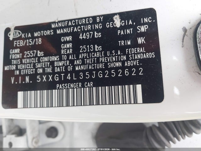 KIA Optima S 2018 5XXGT4L35JG252622 Image 9