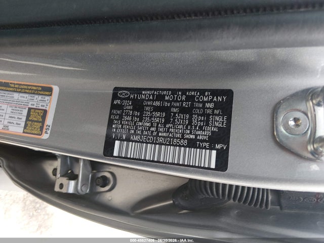 45527406 :رقم المزاد ، KM8JECD13RU218588 vin ، 2024 Hyundai Tucson Hybrid Limited مزاد بيع