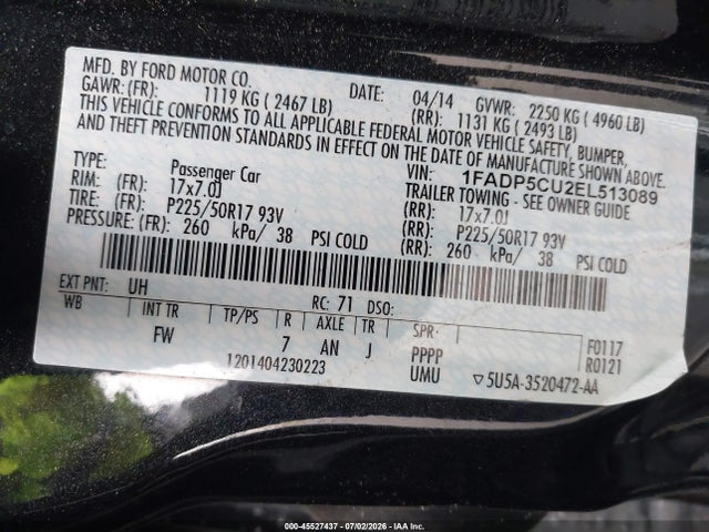 Ford C-max Energi Sel 2014 1FADP5CU2EL513089 Image 9