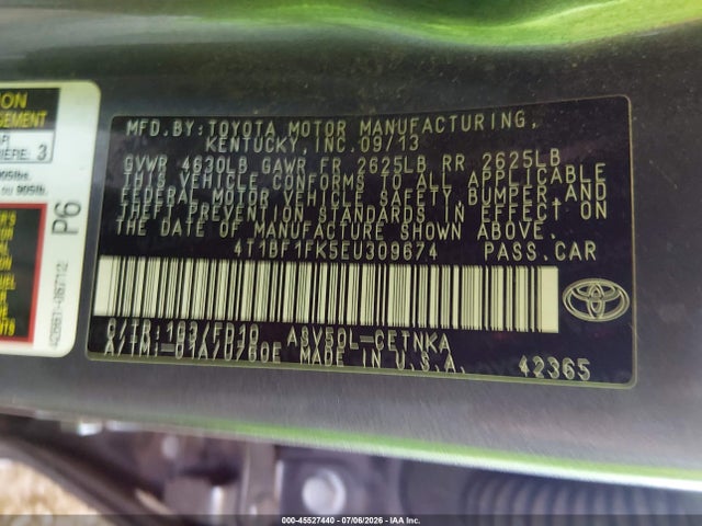 Toyota CAMRY LE 2014 4T1BF1FK5EU309674 Image 9