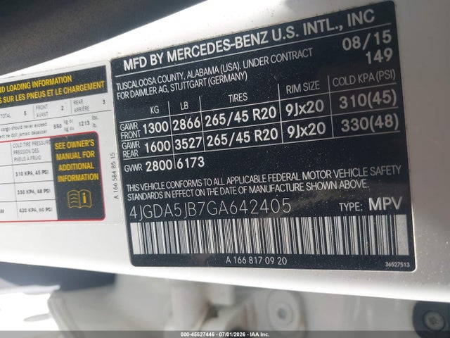 Продажа на аукционе авто 2016 Mercedes-benz Gle 350, vin: 4JGDA5JB7GA642405, номер лота: 45527446