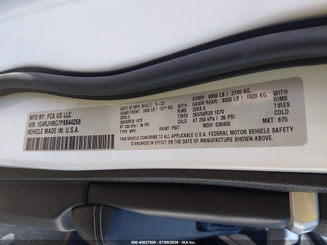 Aukcja sprzedaży 2023 Jeep Grand Cherokee Limited 4x4, vin: 1C4RJHBG7P8844268, numer aukcji: 45527508