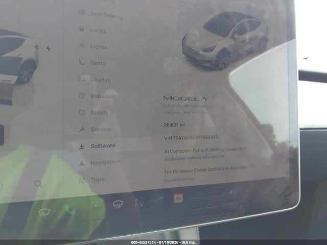 45527514 :رقم المزاد ، 7SAYGDEEXPF858343 vin ، 2023 Tesla Model Y Awd/long Range Dual Motor All-wheel Drive مزاد بيع