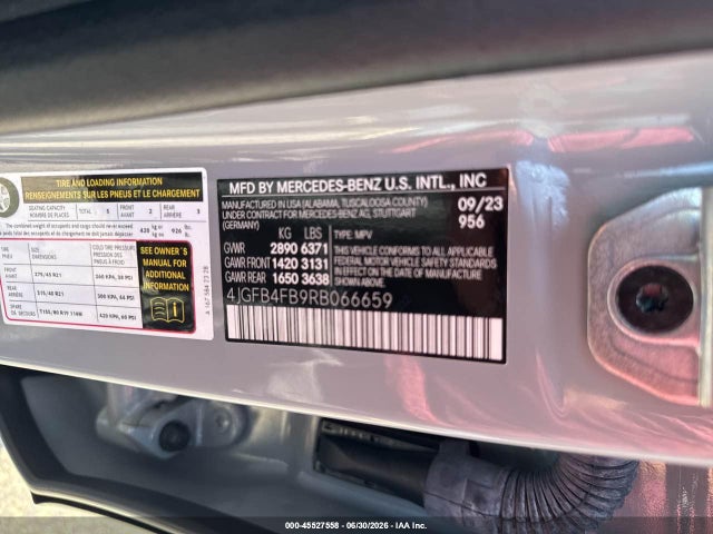 Aukcja sprzedaży 2024 Mercedes-benz Gle 350 4matic, vin: 4JGFB4FB9RB066659, numer aukcji: 45527558