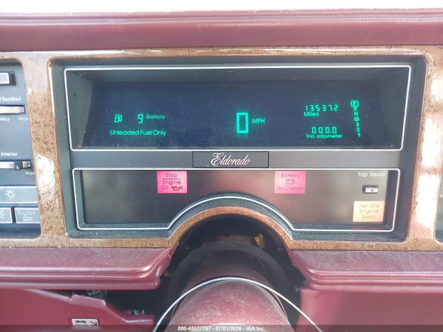 1989 Cadillac Eldorado მანქანა იყიდება აუქციონზე, vin: 1G6EL1156KU601313, აუქციონის ნომერი: 45527757