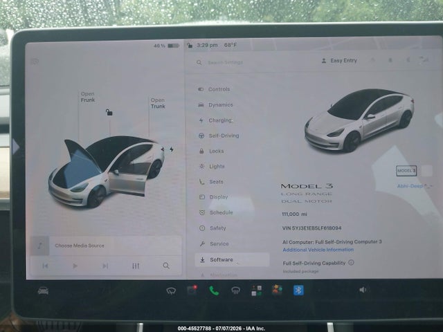 Продажа на аукционе авто 2020 Tesla Model 3 Long Range Dual Motor All-wheel Drive, vin: 5YJ3E1EB5LF618094, номер лота: 45527788