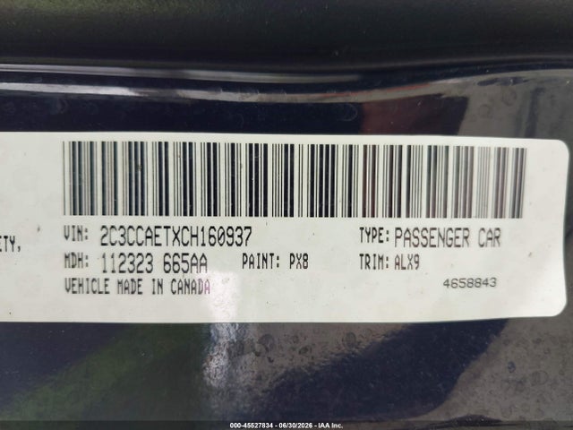 Продажа на аукционе авто 2012 Chrysler 300c, vin: 2C3CCAETXCH160937, номер лота: 45527834