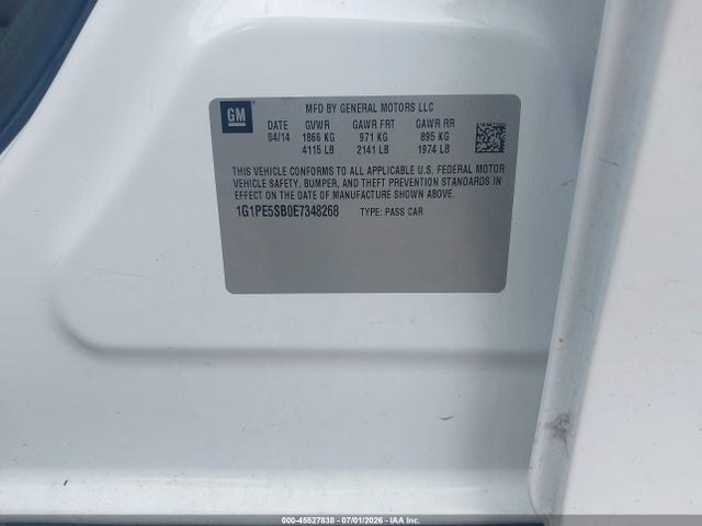 Chevrolet Cruze 2lt Auto 2014 1G1PE5SB0E7348268 Image 9