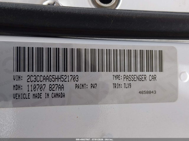 Продажа на аукционе авто 2017 Chrysler 300 Limited, vin: 2C3CCAAG5HH521703, номер лота: 45527957