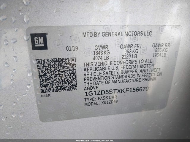 Chevrolet MALIBU LT 2019 1G1ZD5STXKF156670 Image 9