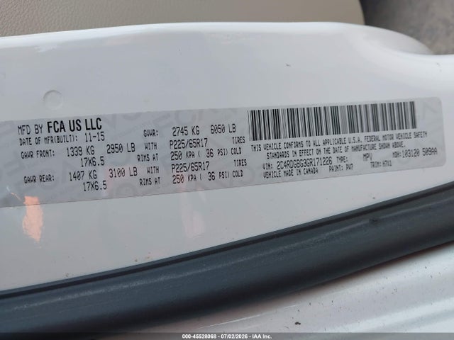 Dodge Grand Caravan Se 2016 2C4RDGBG3GR171226 Image 9