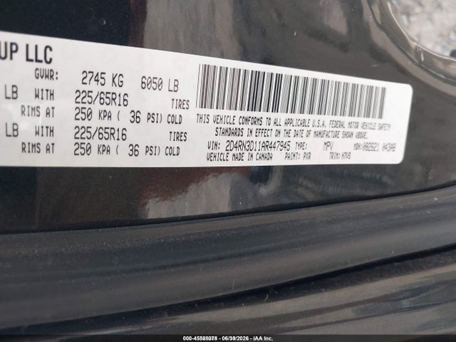 Продажа на аукционе авто 2010 Dodge Grand Caravan Hero, vin: 2D4RN3D11AR447945, номер лота: 45528078