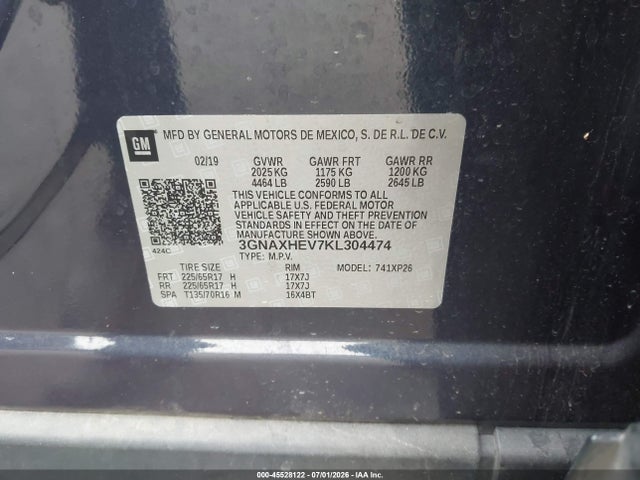 Chevrolet EQUINOX LS 2019 3GNAXHEV7KL304474 Image 9