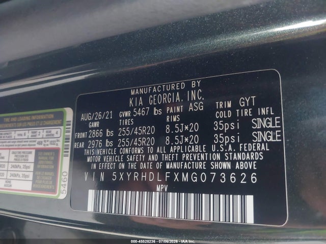 KIA SORENTO EX 2021 5XYRHDLFXMG073626 Image 9