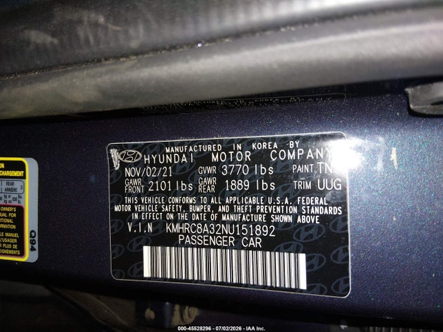 KMHRC8A32NU151892 Hyundai Venue Limited