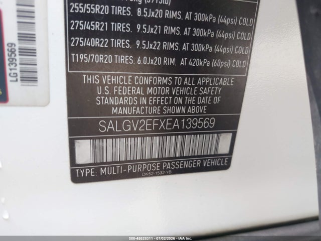 Продажа на аукционе авто 2014 Land Rover Range Rover 5.0l V8 Supercharged Autobiography, vin: SALGV2EFXEA139569, номер лота: 45528311