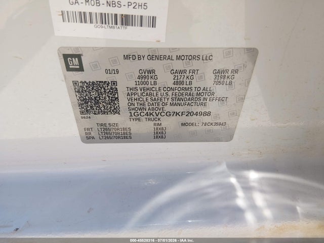 1GC4KVCG7KF204988 Chevrolet Silverado 3500hd Wt