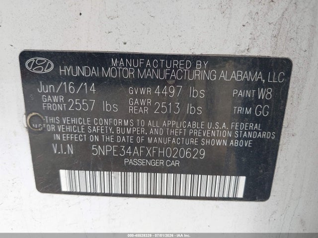 Hyundai Sonata Limited 2015 5NPE34AFXFH020629 Image 9
