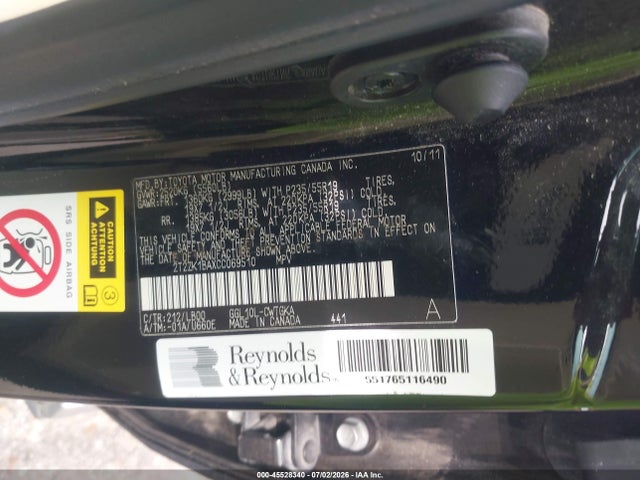 45528340 :رقم المزاد ، 2T2ZK1BAXCC069510 vin ، 2012 Lexus Rx 350 مزاد بيع