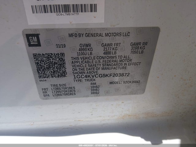 1GC4KVCG5KF203872 Chevrolet Silverado 3500hd Wt