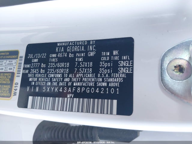 Aukcja sprzedaży 2023 Kia Sportage Sx, vin: 5XYK43AF8PG042101, numer aukcji: 45528356