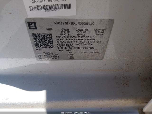 1GC4KVCG1KF210706 Chevrolet Silverado 3500hd Wt