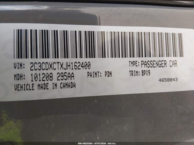 Продажа на аукционе авто 2018 Dodge Charger R/t Rwd, vin: 2C3CDXCTXJH162400, номер лота: 45528394