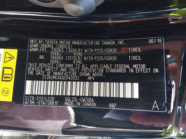 2T2BZMCAXGC040933 Lexus Rx 350 F Sport
