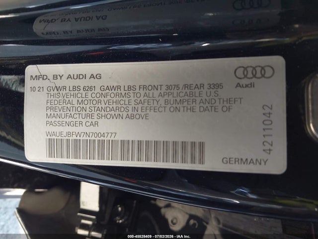 WAUEJBFW7N7004777 Audi E-tron Gt Prestige Quattro