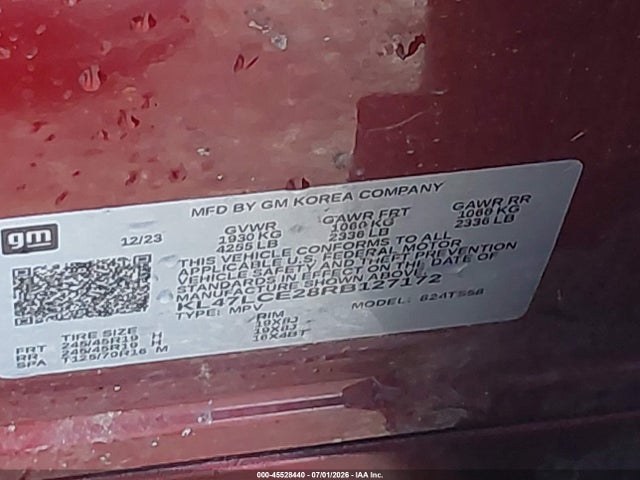Aukcja sprzedaży 2024 Buick Envista Avenir Fwd, vin: KL47LCE28RB127172, numer aukcji: 45528440