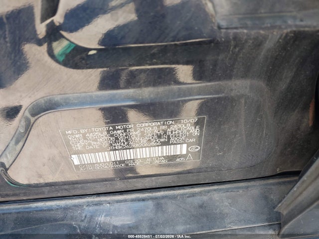45528451 :رقم المزاد ، JTHBK262X82062866 vin ، 2008 Lexus Is 250 مزاد بيع