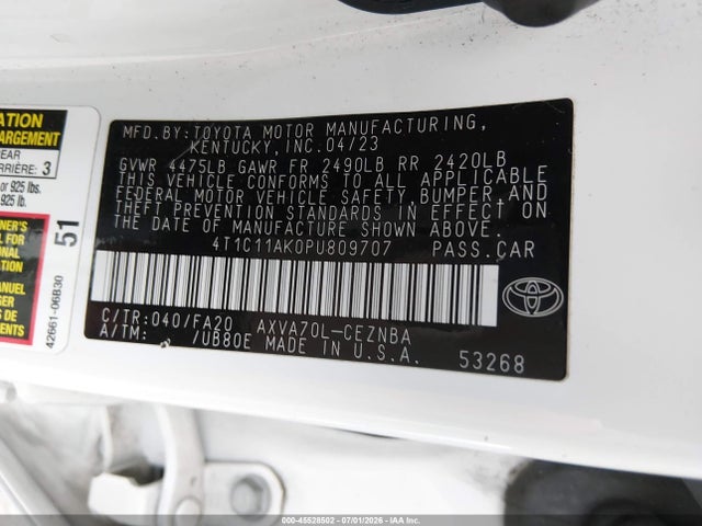 Toyota CAMRY LE 2023 4T1C11AK0PU809707 Image 9