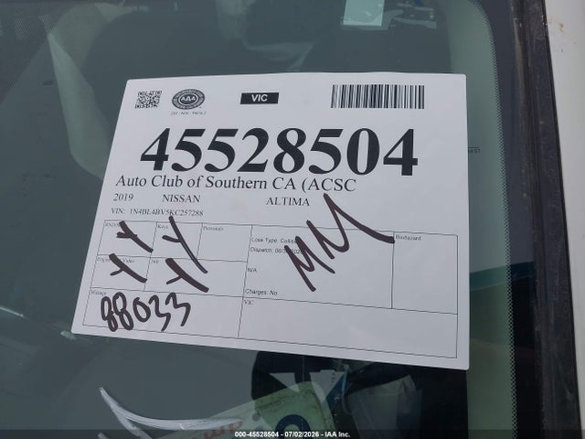 Nissan Altima 2.5 S 2019 1N4BL4BV5KC257288 Image 18
