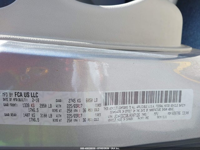 Dodge Grand Caravan Sxt 2018 2C4RDGCG8JR207126 Image 9