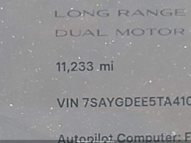 7SAYGDEE5TA410485 Tesla Model Y All-wheel Drive/long Range Launch Series/premium All-wheel Drive