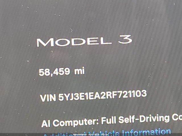 Продаж на аукціоні авто 2024 Tesla Model 3, vin: 5YJ3E1EA2RF721103, номер лоту: 45528548