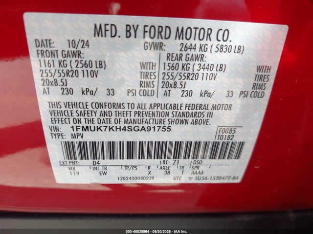 Ford Explorer St-line 2025 1FMUK7KH4SGA91755 Image 9
