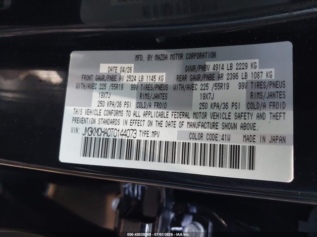 Aukcja sprzedaży 2026 Mazda Cx-5 2.5 S Preferred, vin: JM3KMCHA0T0144073, numer aukcji: 45528589