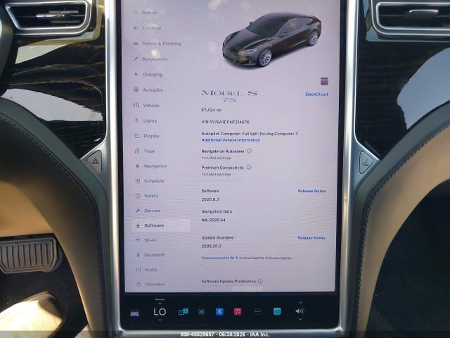 Aukcja sprzedaży 2017 Tesla Model S 60/75, vin: 5YJSA1E11HF214876, numer aukcji: 45528687