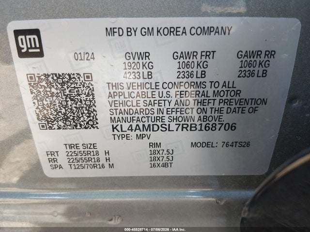 Продаж на аукціоні авто 2024 Buick Encore Gx Sport Touring Fwd, vin: KL4AMDSL7RB168706, номер лоту: 45528714