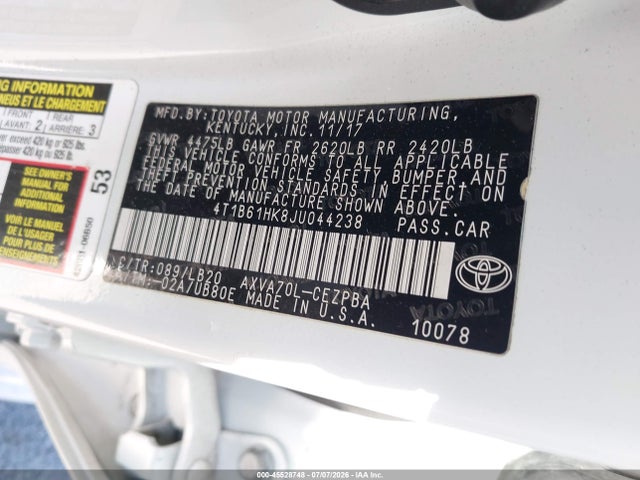 Toyota CAMRY XSE 2018 4T1B61HK8JU044238 Image 9