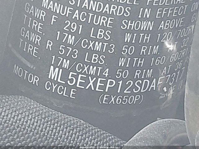 Kawasaki Ex650 P 2025 ML5EXEP12SDAF7317 Image 10