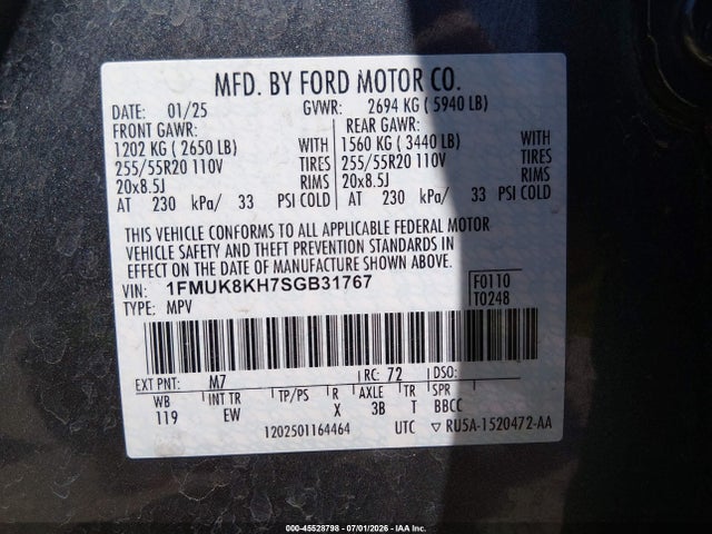 Ford Explorer St-line 2025 1FMUK8KH7SGB31767 Image 9