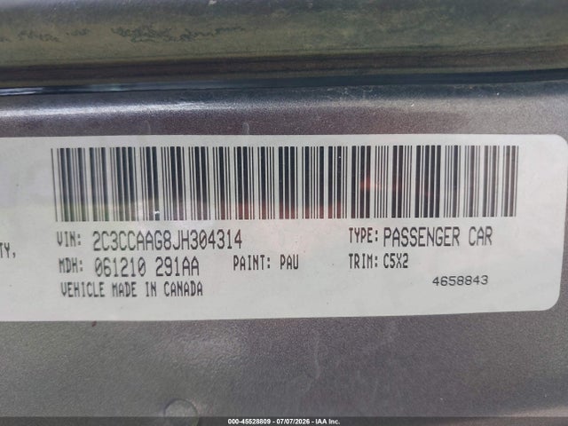 45528809 :رقم المزاد ، 2C3CCAAG8JH304314 vin ، 2018 Chrysler 300 Touring مزاد بيع