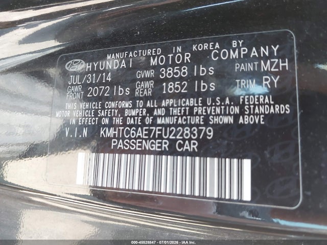 Hyundai Veloster Turbo 2015 KMHTC6AE7FU228379 Image 9