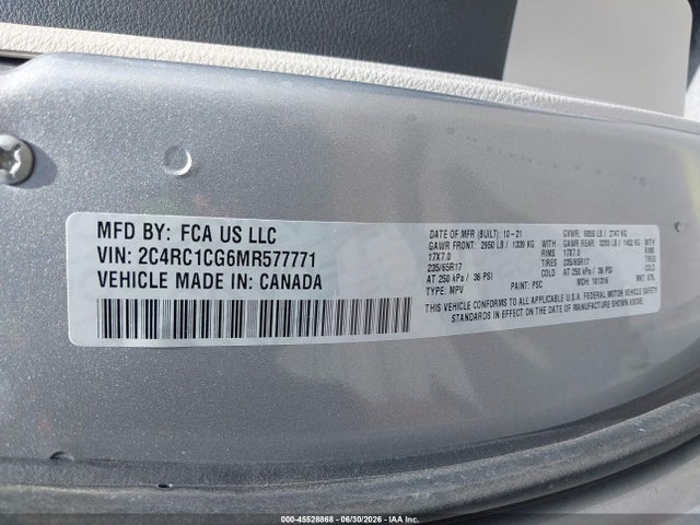 Chrysler Voyager Lx 2021 2C4RC1CG6MR577771 Image 9